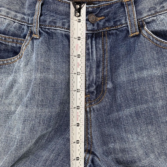 Womens I Love Ronson Medium Wash Bootcut Distressed Cropped Denim Jeans Size 10 - Picture 9 of 10